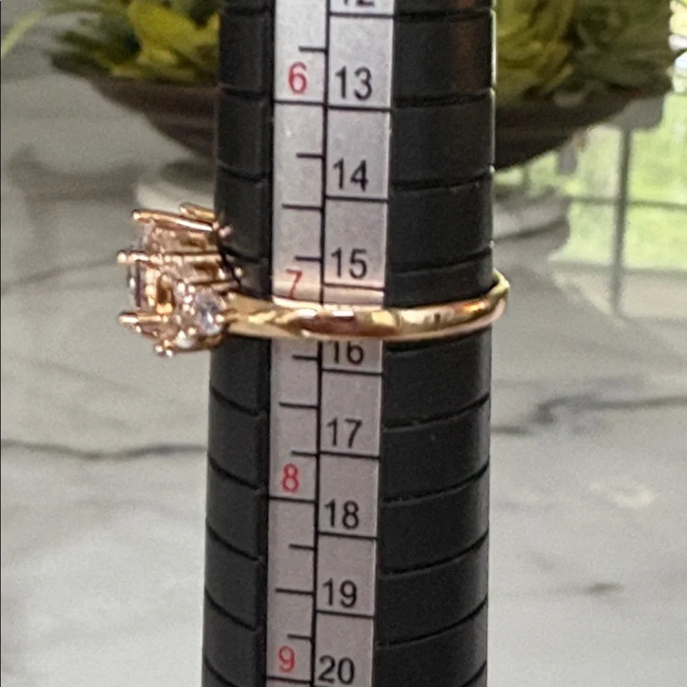 NEW Engagement Ring 💍 Rose Gold Plated Cubic Zirconia Size with Box 154